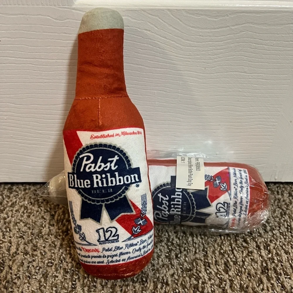 Pabst Blue Ribbon Dog Toy - Red and White